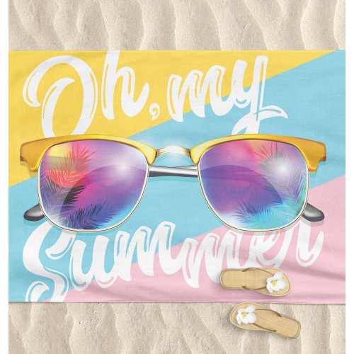 BEACH TOWEL in terry GLASSES size large cm. 90 X 170