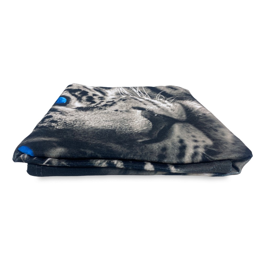 BEACH TOWEL in Leopard terry BORN to BE FREE large size cm. 90 X 170