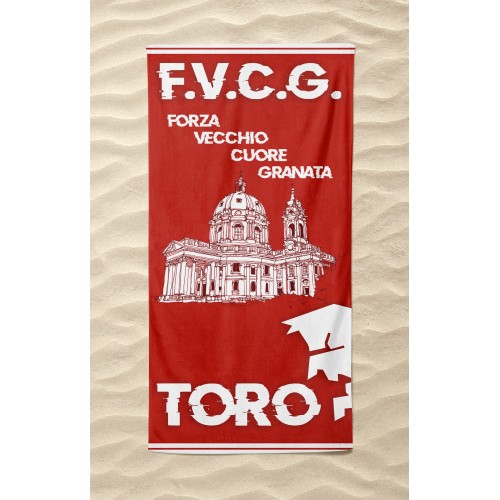 TELO MARE in spugna TORO MEMORIAL misura grande cm. 90 X 170