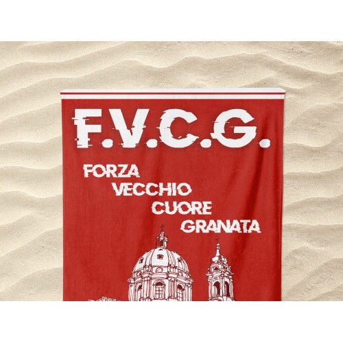 TELO MARE in spugna TORO MEMORIAL misura grande cm. 90 X 170