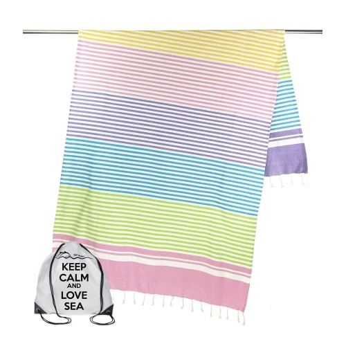 Toalla de playa Fouta con rayas de colores