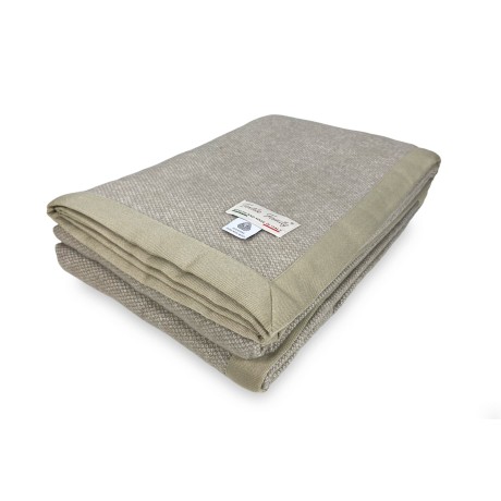 LIGHT SPRING BLANKET NANTES SUMMER IN FINE MERINO WOOL double 2 SQUARES dove grey