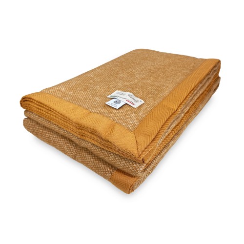 COPERTA leggera PRIMAVERILE NANTES estiva IN LANA MERINO FINE matrimoniale 2 PIAZZE beige