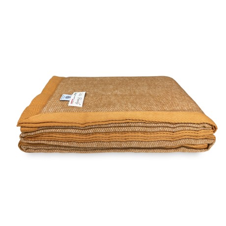 COPERTA leggera PRIMAVERILE NANTES estiva IN LANA MERINO FINE matrimoniale 2 PIAZZE beige 2