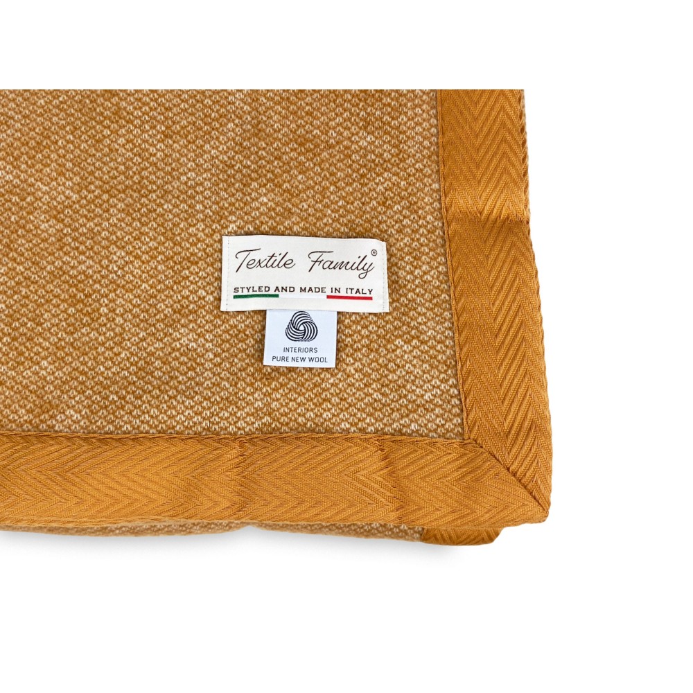 COPERTA leggera PRIMAVERILE NANTES estiva IN LANA MERINO FINE matrimoniale 2 PIAZZE beige