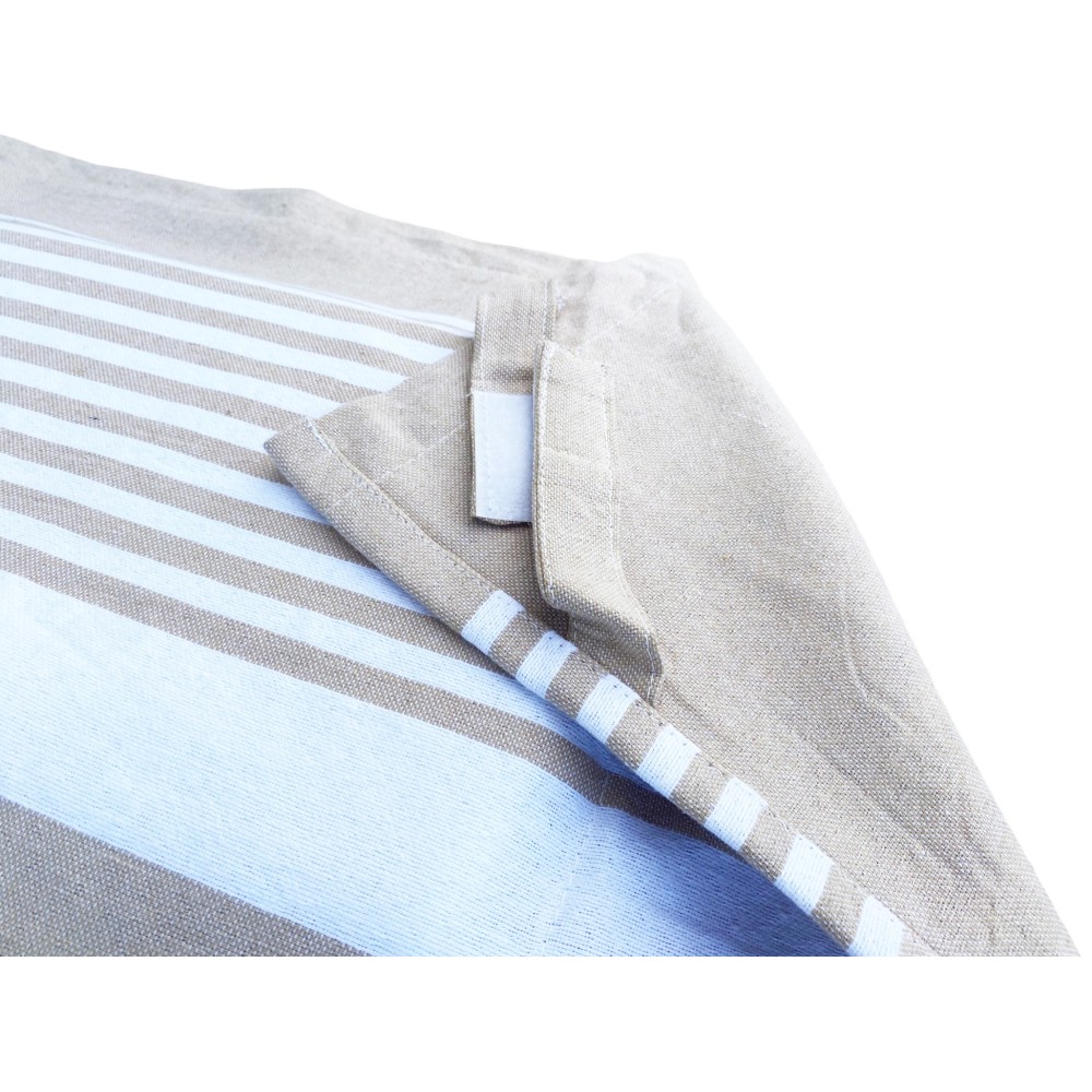 Fouta Strandtuch von der Sonnenliege aus reiner Baumwolle mit elastischen Ecken
