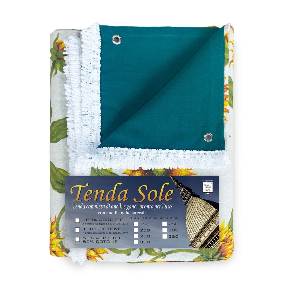 TENDA SOLE da esterno GIARDINO stampata GIRASOLE confezionata