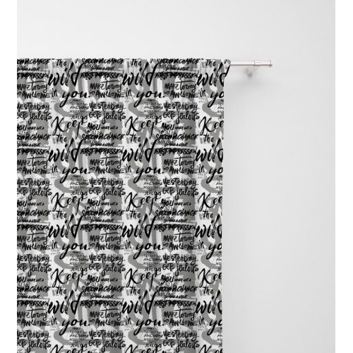 CORTINA ESCRITA Letras modernas cm. 140X280 Empaquetado Hecho en Italia
