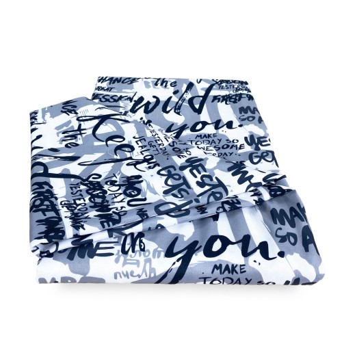 GESCHRIEBENER VORHANG Moderne Beschriftung cm. 140X280 verpackt Hergestellt in Italien