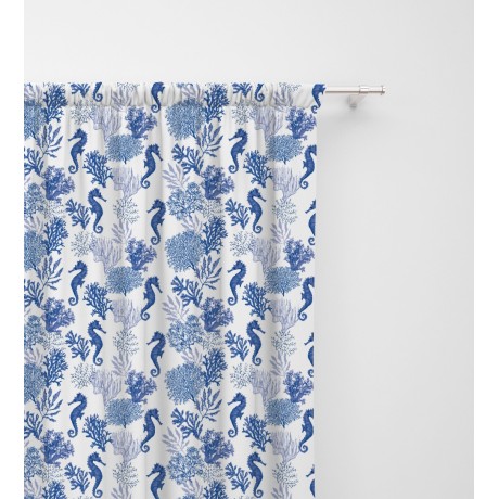 CORAL & BLUE SEAHORSE TENT cm. 150X280 Packaged Made in Italy 2