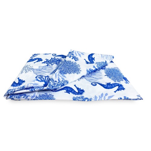 CORAL TENT et BLUE SEAHORSES cm. 150X280 Fabriqué en Italie