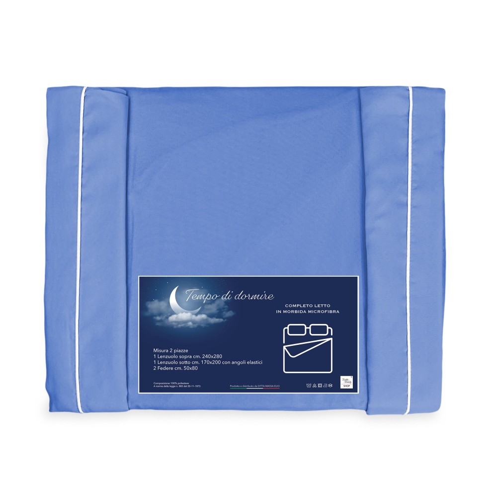 LAKEN-SET aus weicher Mikrofaser einfarbig AVIO Double 2 SQUARES ohne Bügeleisen