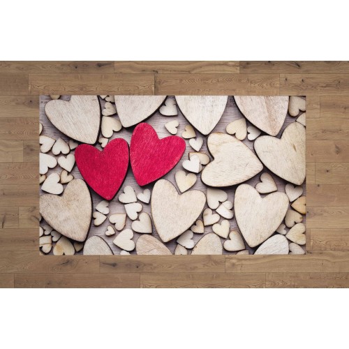 ALFOMBRA HD FANTASY dormitorio y salón modernos MODERN HEARTS rojo
