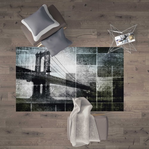 HD FANTASY RUG Modern Room and Sitting Room BROOKLYN BRIDGE Gray