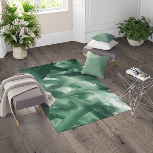 FANTASY HD TEPPICH modernes Zimmer und Wohnzimmer SPATULATO grün