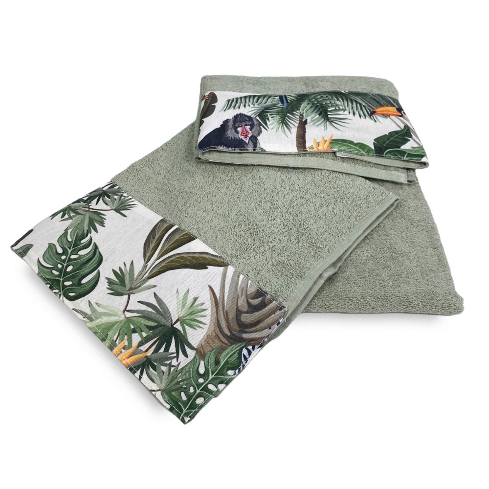 Set de toallas JUNGLE de puro algodón Made in Italy