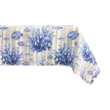 nappe en résine résistante aux taches avec poissons et coraux sur le bleu 2