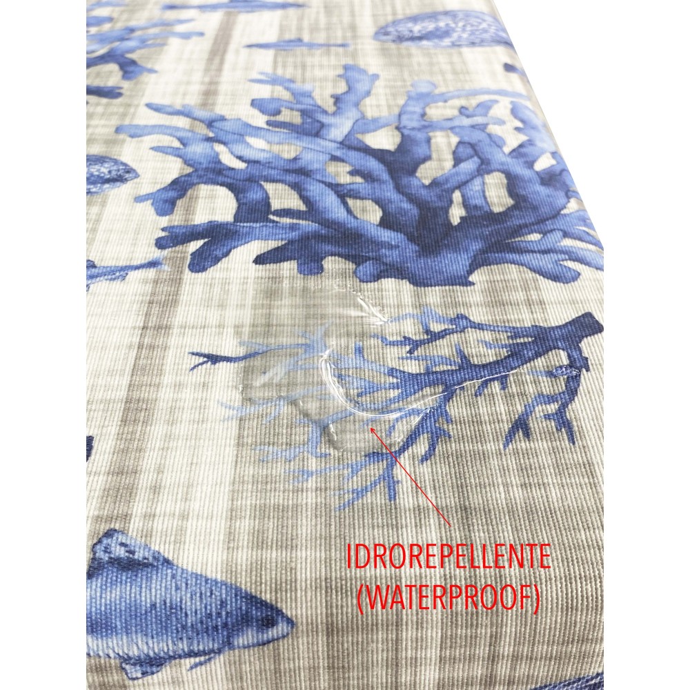 MANTEL ANTIMANCHAS RECUBIERTO DE RESINA TORINO pescado de mar mar azul mar