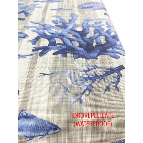 SCHMUTZABWEISENDE TISCHDECKE, HARZBESCHICHTET TORINO MEER FISCH Blaues Meer Meer