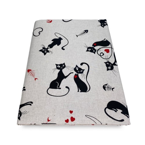 TELO ARREDO copritutto GRAN FOULARD copriletto COPRIDIVANO TESSUTO Dory GATTI gatto NERO