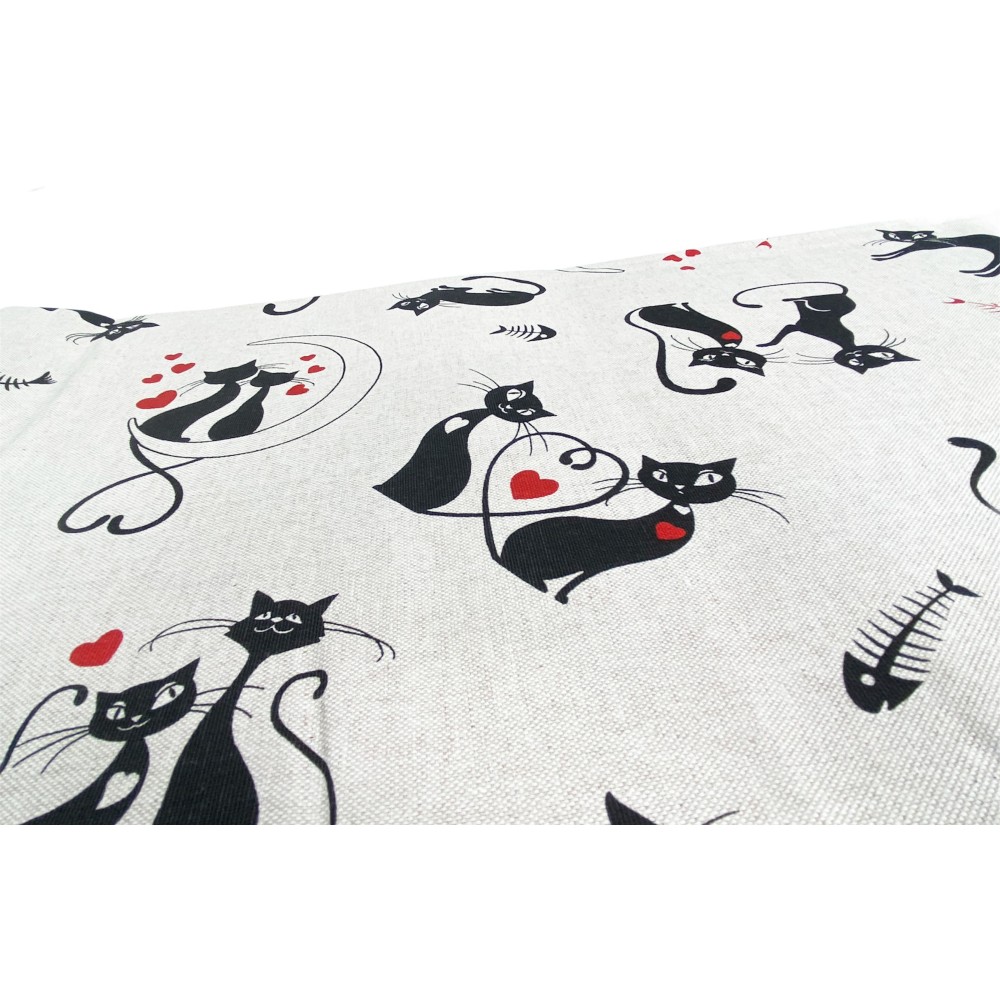 TELO ARREDO copritutto GRAN FOULARD copriletto COPRIDIVANO TESSUTO Dory GATTI gatto NERO