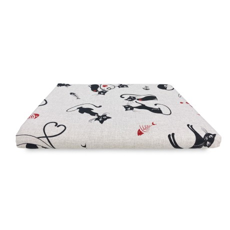 HOUSSE DE MOBILIER EN TOILE GRAND SCARF couvre-lit HOUSSE DE CANAPÉ TISSU Dory CATS chat NOIR 2