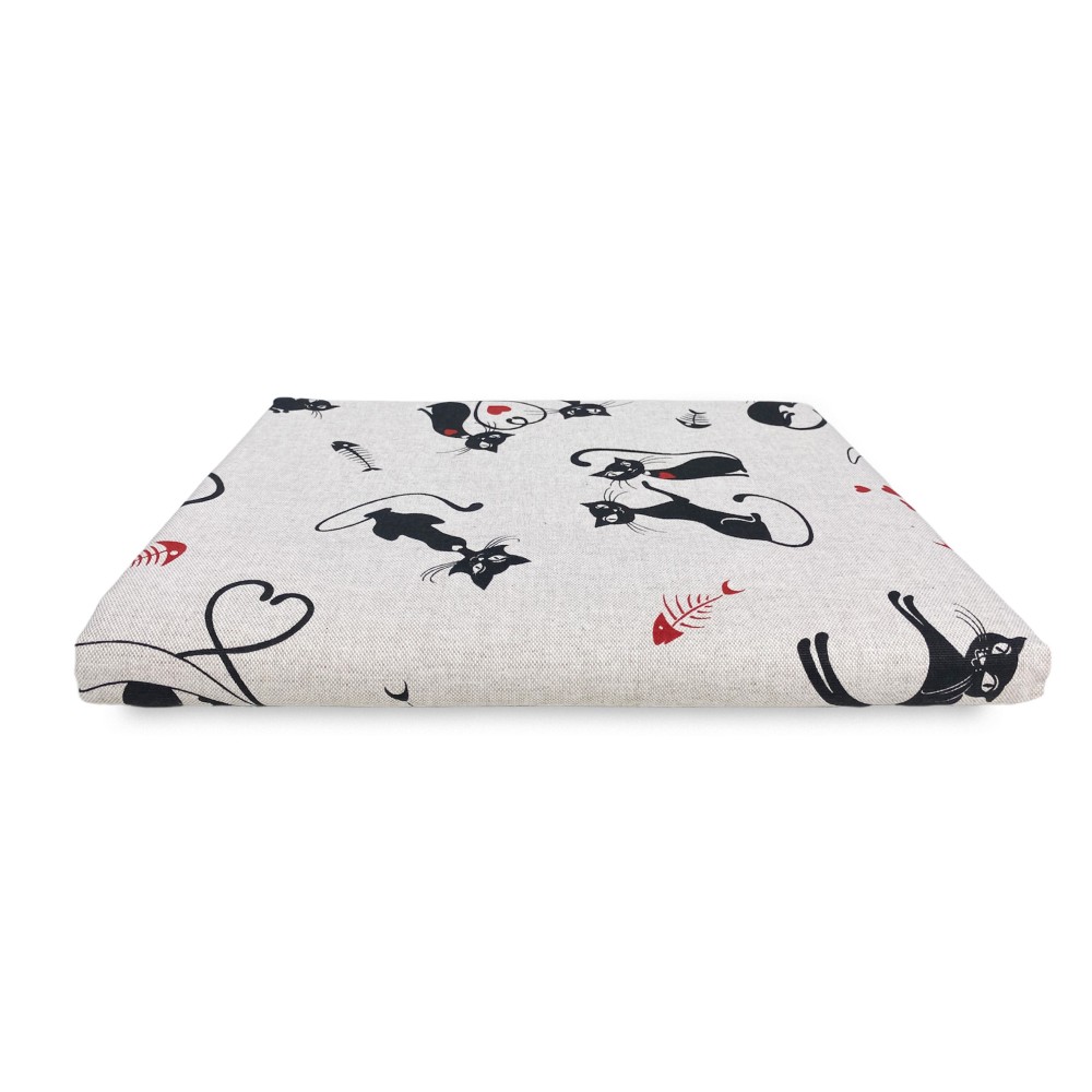 BADEN BEZUG GRAN SCARF Tagesdecke SOFA BEZUG Stoff Dory GATTI Katze SCHWARZ