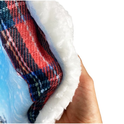 PLAID Blanket FLEECE SHERPA DIGITAL PHOTOGRAPHIC SLED Teddy Bear