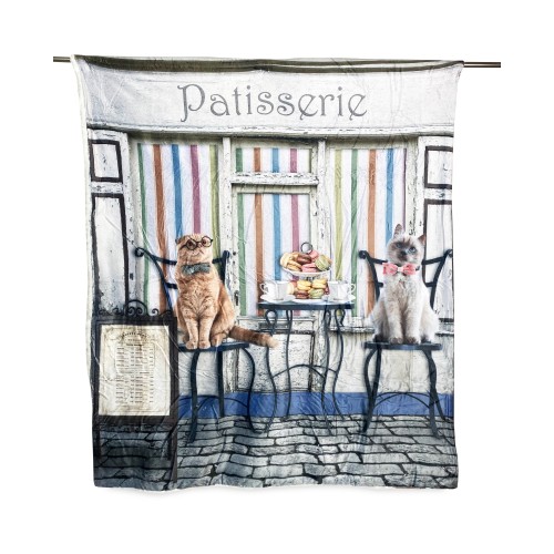 COUVERTURE PLAID EN PILE SHERPA DIGITAL PHOTOGRAPHIE CHATS PÂTISSERIE