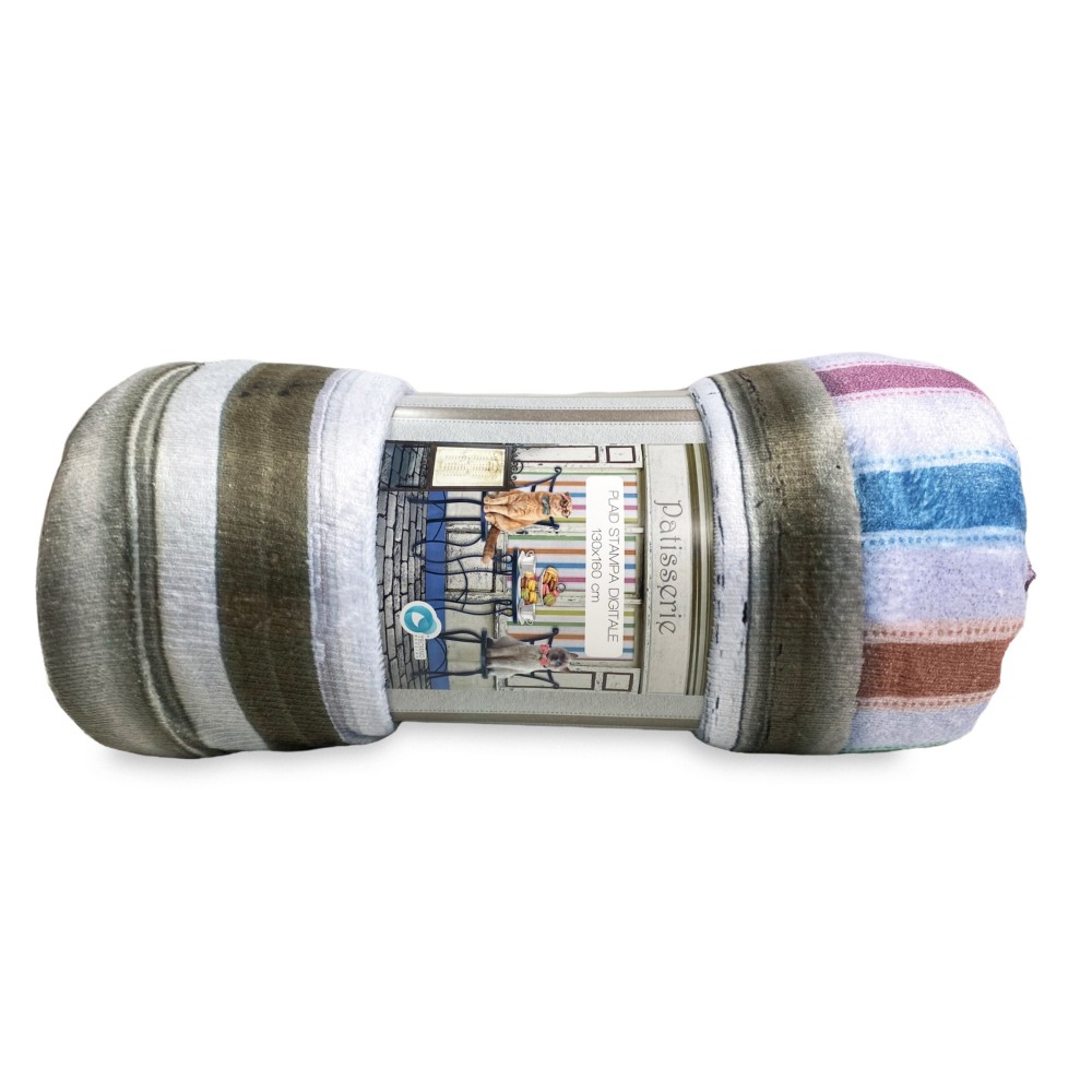 PLAID Decke FLEECE SHERPA DIGITAL Foto Katzen Patisserie