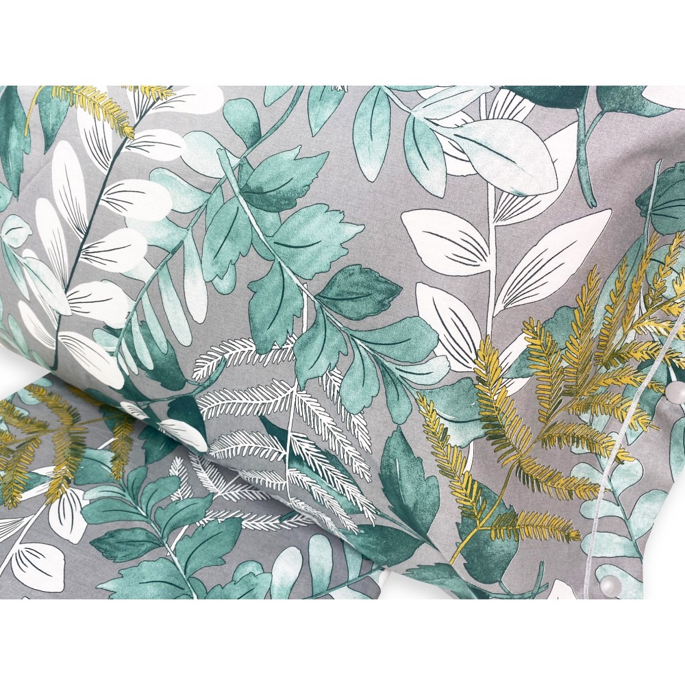 DUVET COVER FOGLIA Verde in Pure Cotton Made in Italy