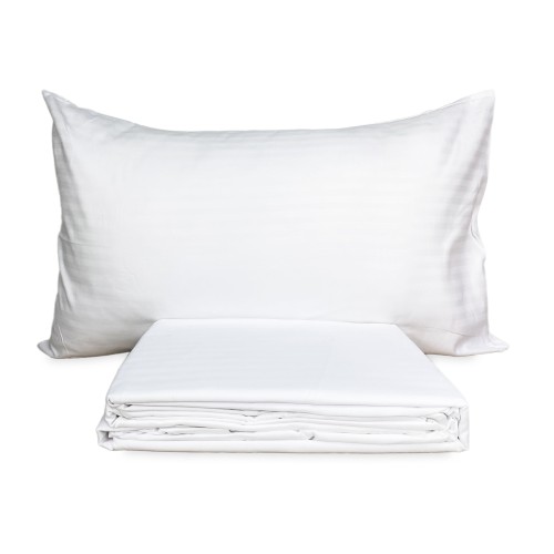 JUEGO DE SÁBANAS en suave microfibra SOLID WHITE 2 SQUARE cama doble sin planchar