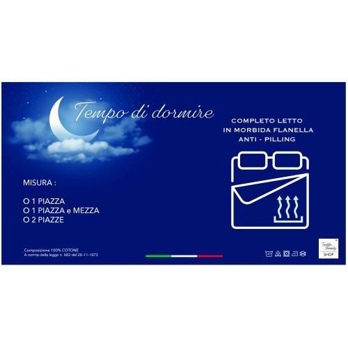 Completo Lenzuola Flanella Boy Grigio - Invernale Cotone