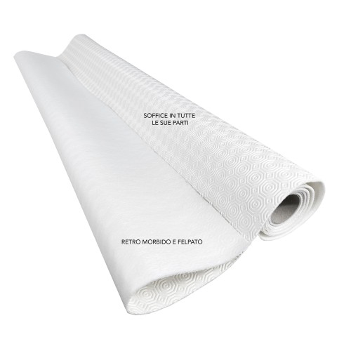 SPRING SAVER au métro UNDERTOVAGLIA h. 140 cm. PROTECTEUR DE TABLE BLANC SUR MESURE Caoutchouté antidérapant avec éponge RUBBY©