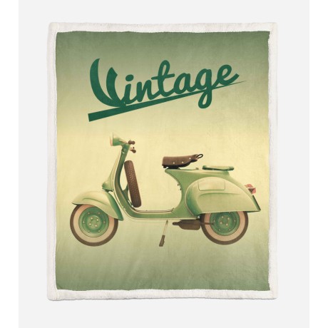 Manta de vellón a cuadros sherpa fantasía hd VESPA VINTAGE 2