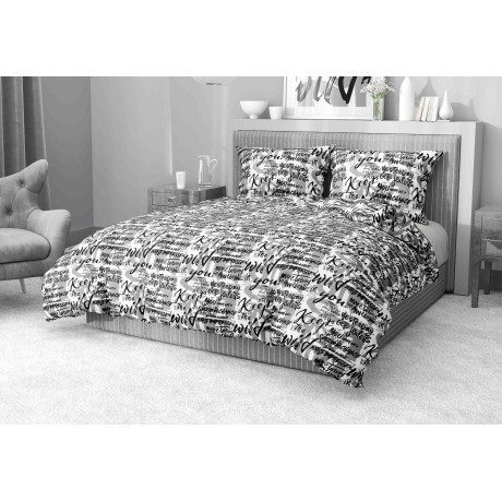 Housse de couette ÉCRITE Écritures modernes en microfibre douce Made in Italy