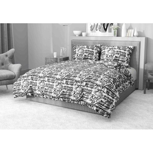 BETTBEZUG GESCHRIEBEN Modern aus weicher Mikrofaser Made in Italy