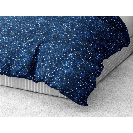 COPRIPIUMINO COSTELLAZIONE Blu in morbida Microfibra Made in Italy 2
