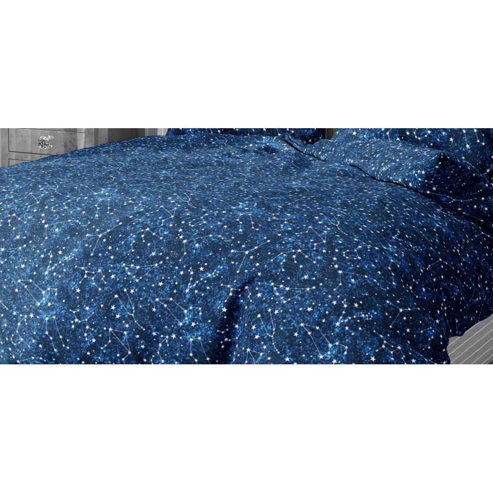 COPRIPIUMINO COSTELLAZIONE Blu in morbida Microfibra Made in Italy