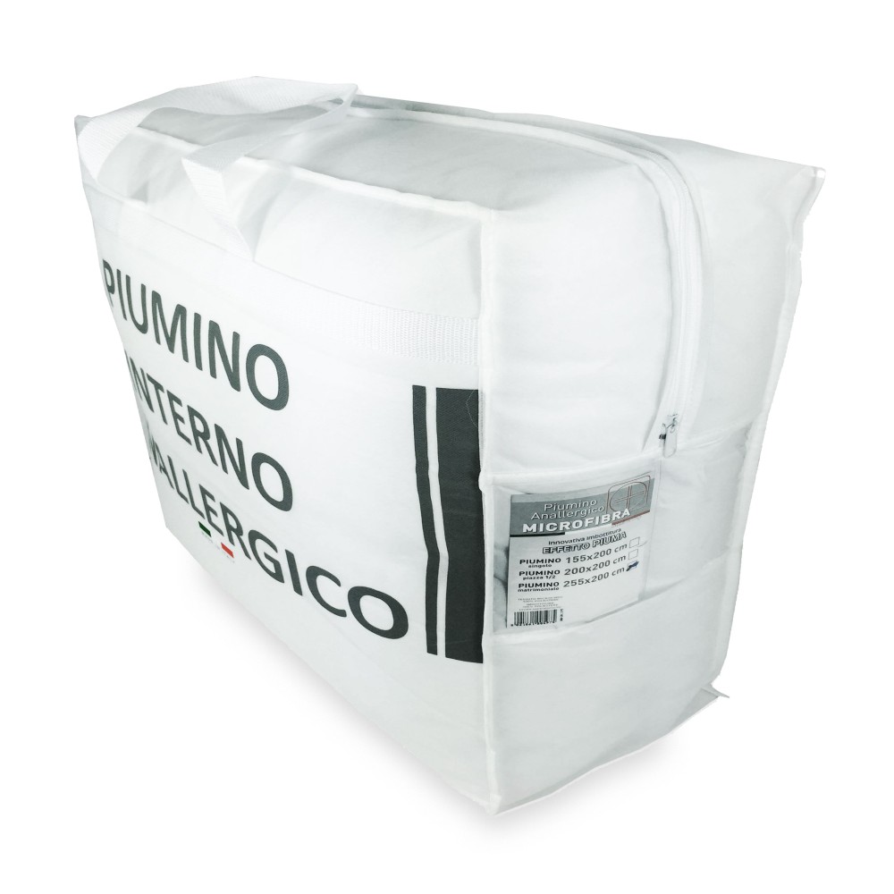 PIUMINO interno SINTETICO ANALLERGICO Bianco INVERNALE 300 gr./mq.