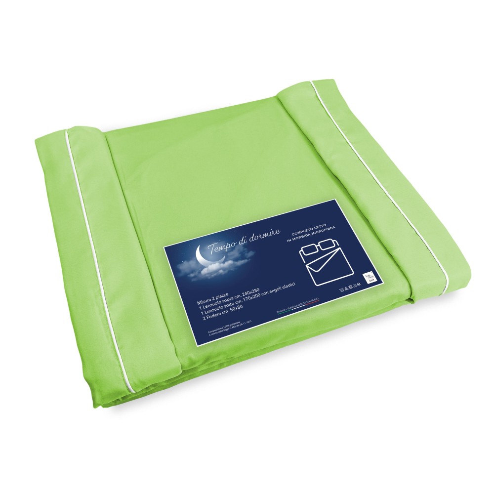 DRAP SERTI EN MICROFIBRE SOUPLE SOLID COLOR ACID GREEN Double 2 CARRÉS sans repassage