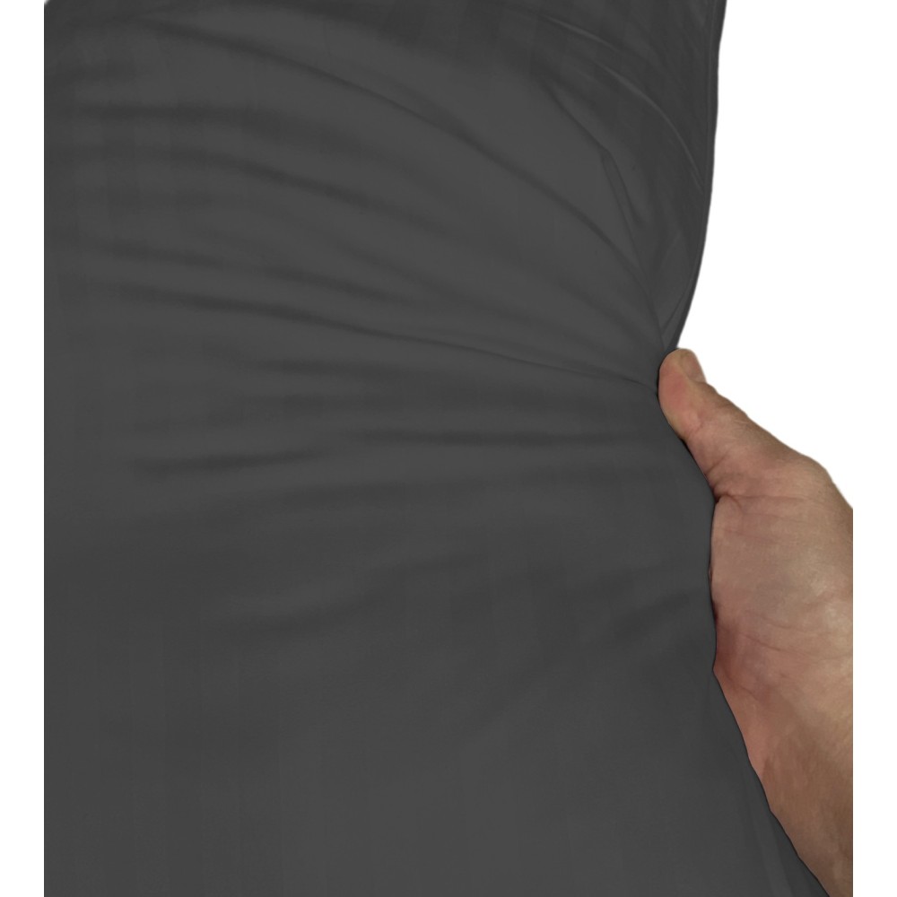 DUVET COVER Rasatello rayé en COULEUR UNIE Gris Foncé Double cm. 250x200