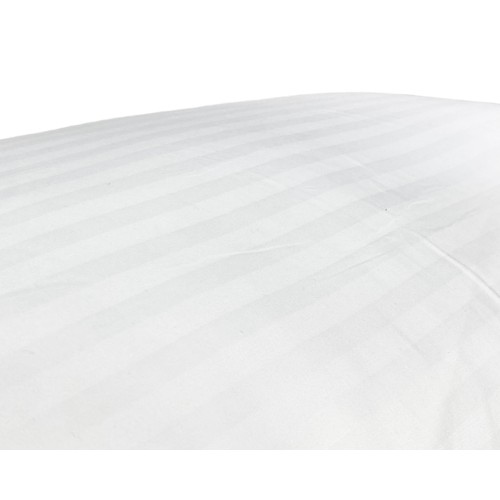 HOUSSE DE COUETTE Rasatello rayé en couleur unie Blanc Double cm. 250x200