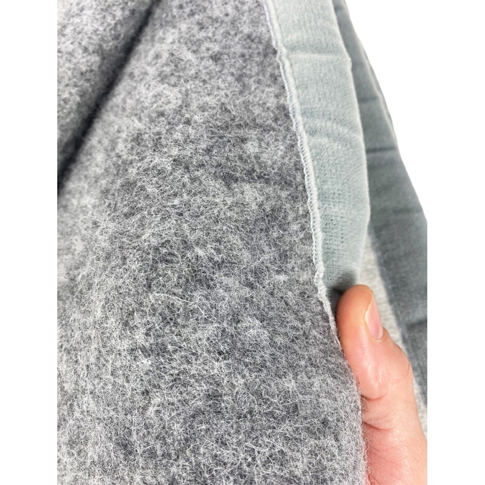 MANTA BICOLOR de auténtica pura LANA VIRGEN suave y cálida GRIS Melange