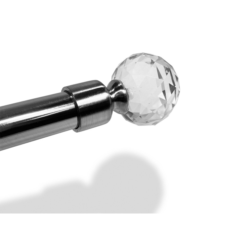 BASTONE  IN ACCIAIO Per TENDA Regolabile DIAMETRO 19 MM. Completo di ANELLI  mod. Diamante