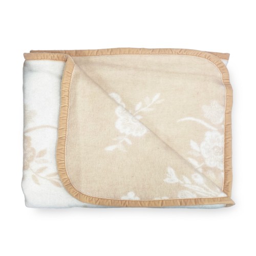 Couverture en Pure laine vierge dans un beau design classique sur fond beige