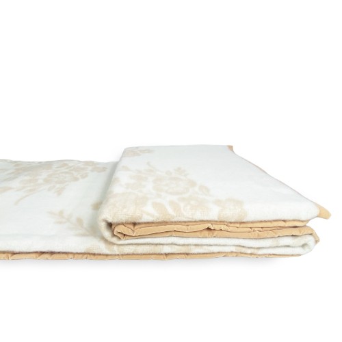 Couverture en Pure laine vierge dans un beau design classique sur fond beige