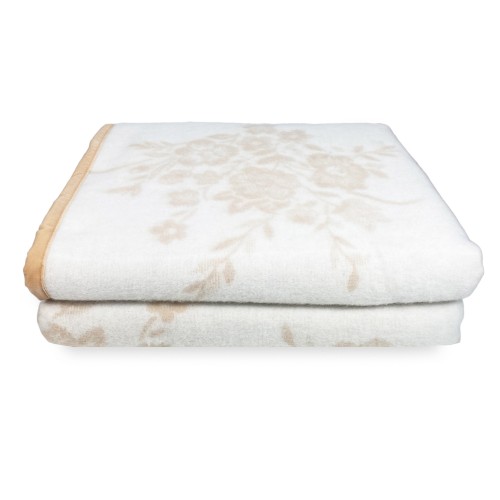 Couverture en Pure laine vierge dans un beau design classique sur fond beige