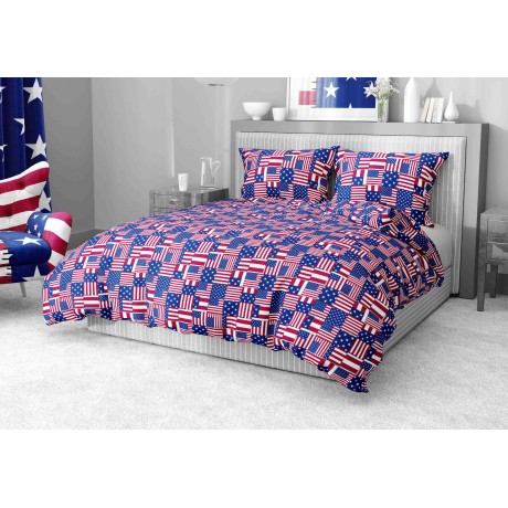 Housse de couette drapeau américain en microfibre douce AMERICA U.S.A Made in Italy