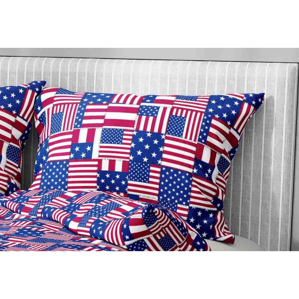 AMERICAN FLAGS DUVET COVER in soft Microfiber AMERICA U.S.A Made in Italy